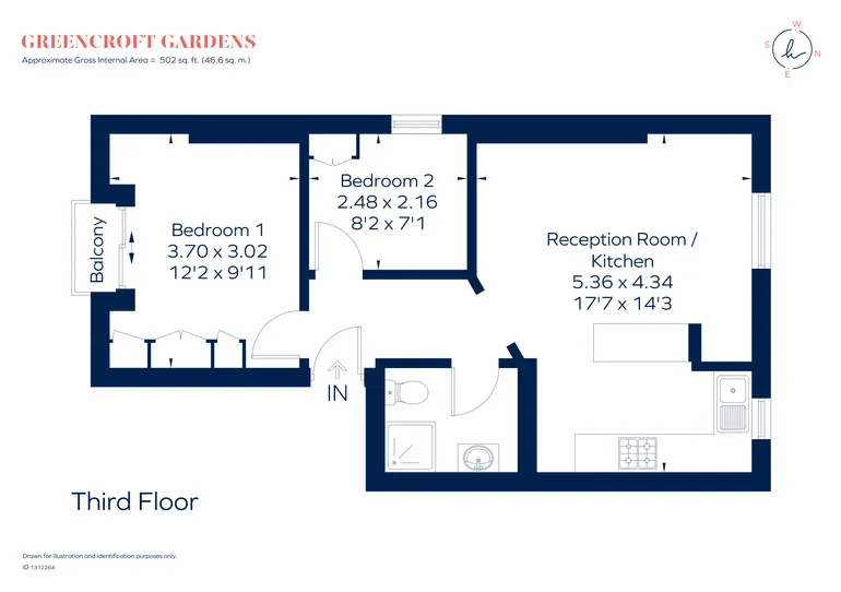 Floorplan 1 for Greencroft Gardens, London, NW6