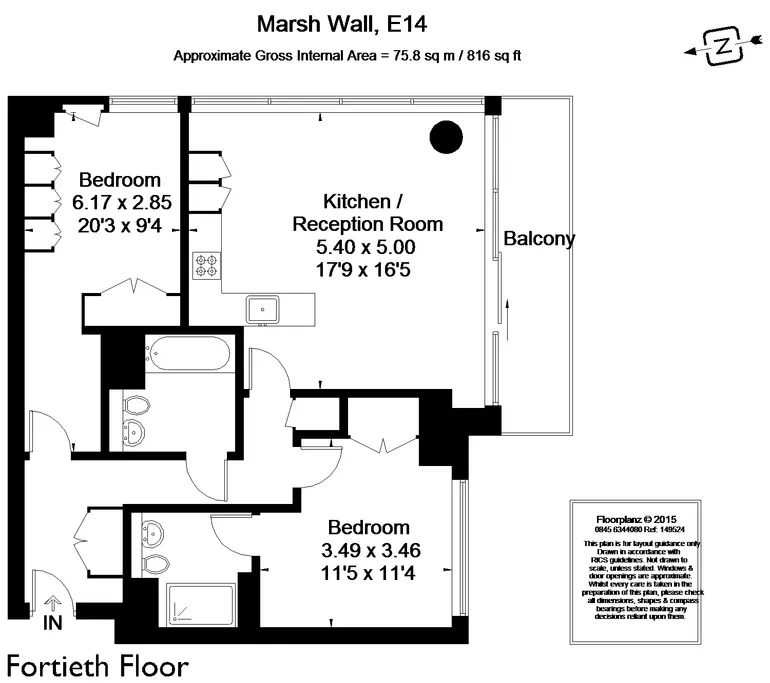Floorplan 1 for The Landmark, E14