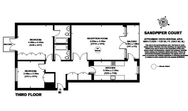 Floorplan 1 for Sandpiper Court, St. Katherine Docks, E1W