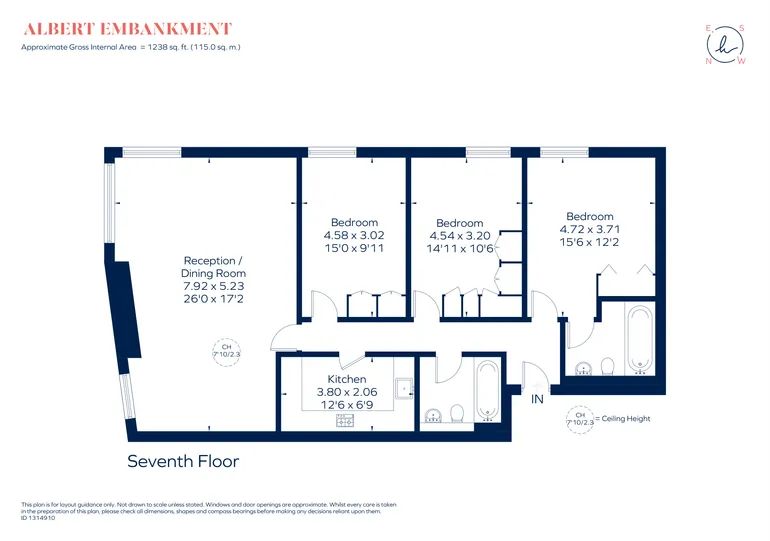Floorplan 1 for Albert Embankment London SE1