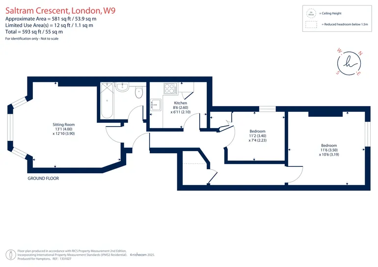 Floorplan 1 for Saltram Crescent London W9