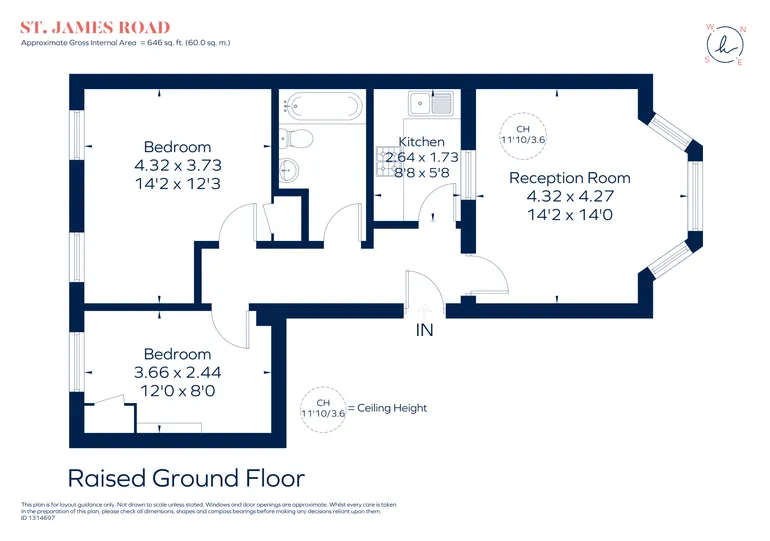 Floorplan 1 for St. James' Road Surbiton KT6