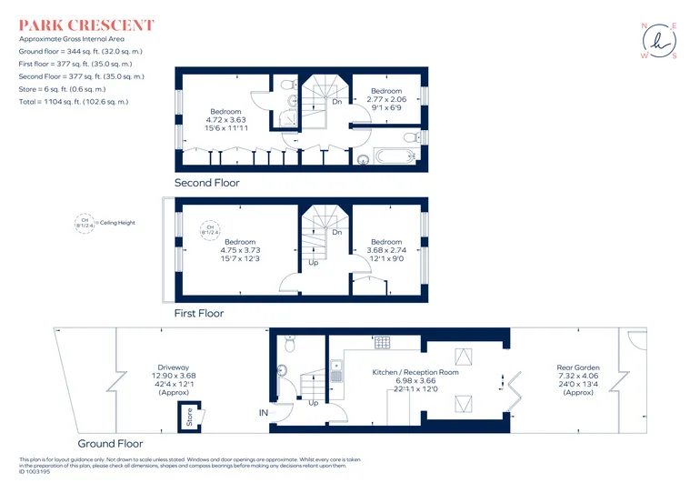 Floorplan 1 for Park Crescent Twickenham TW2
