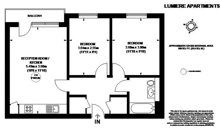 Floorplan 1 for Lumiere Apartments London SW11