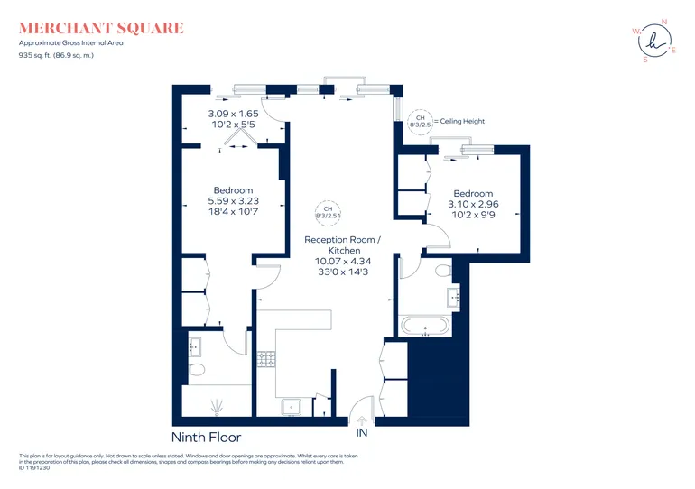 Floorplan 1 for 3 Merchant Square Paddington W2
