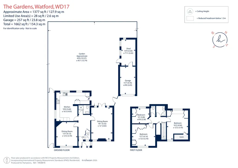 Floorplan 1 for The Gardens, Watford, WD17