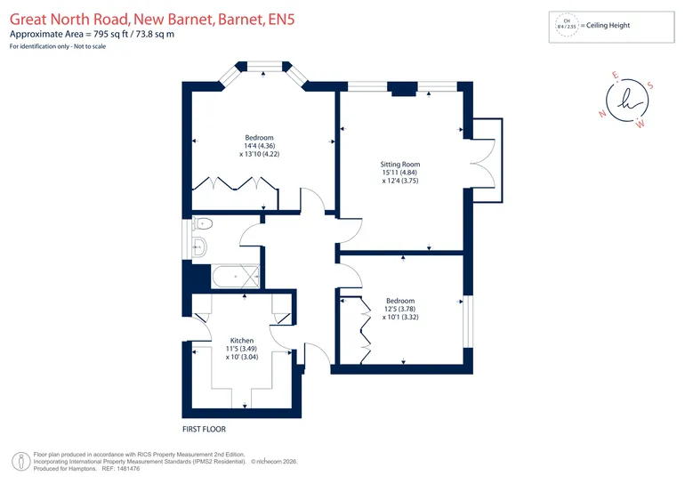 Floorplan 1 for Great North Road, New Barnet, EN5