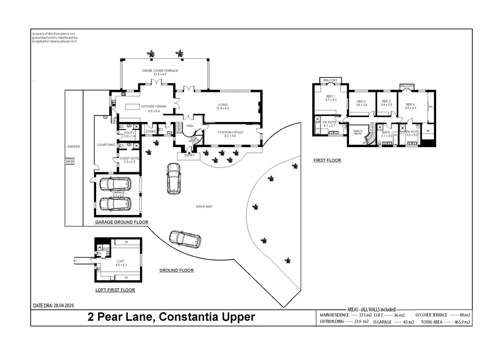 Floorplan for South Africa, Western Cape, Constantia, Pear Lane, 2