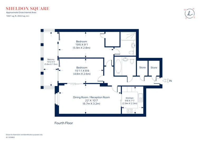 Floorplan 1 for Sheldon Square, London, W2