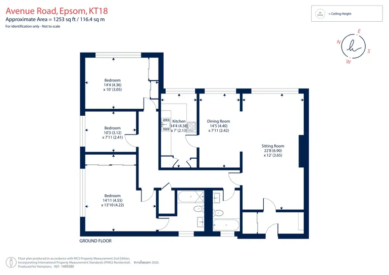 Floorplan 1 for Avenue Road, Epsom, KT18