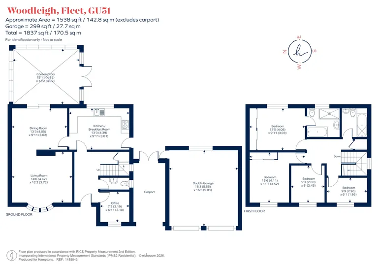 Floorplan 1 for Woodleigh, Fleet, GU51