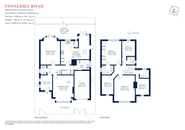 Floorplan 1 for Stonehill Road, London, SW14