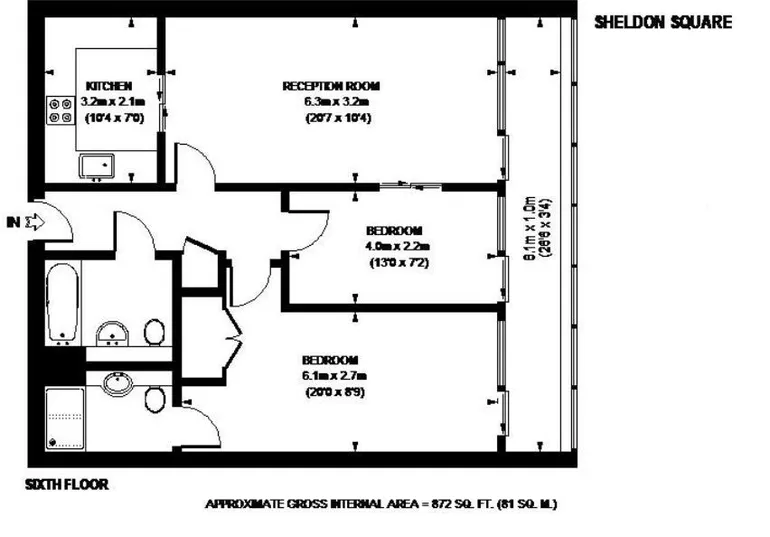 Floorplan 1 for Sheldon Square Paddington W2