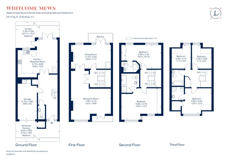 Floorplan 1 for Whitcome Mews Richmond TW9