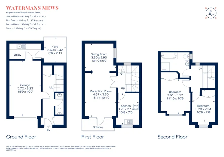 Floorplan 1 for Watermans Mews The Mall W5 (EPC D)