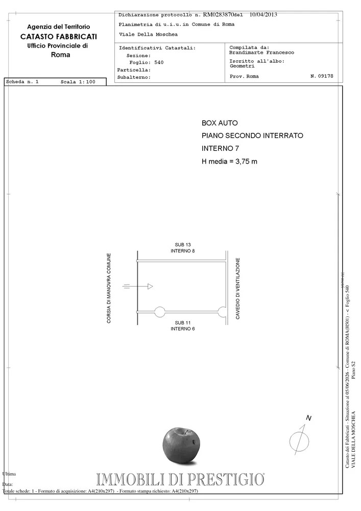 Floorplan for Via Eleonora Duse  - Roma - Lazio