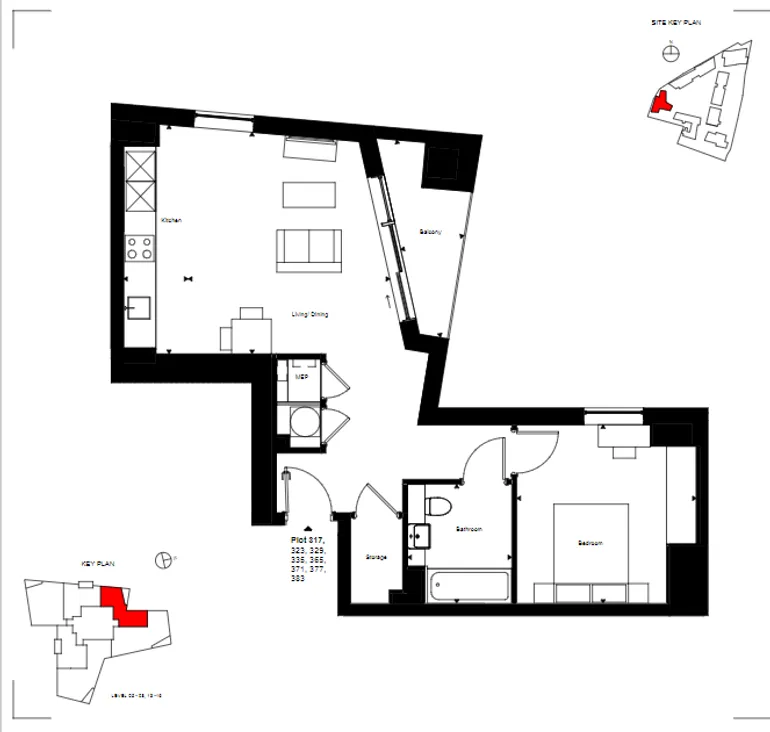 Floorplan 1 for Nine Elms Point, 50 Wandsworth Road London SW8