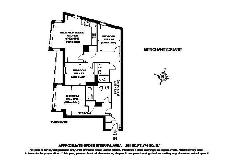Floorplan 1 for Merchant Square East Paddington W2