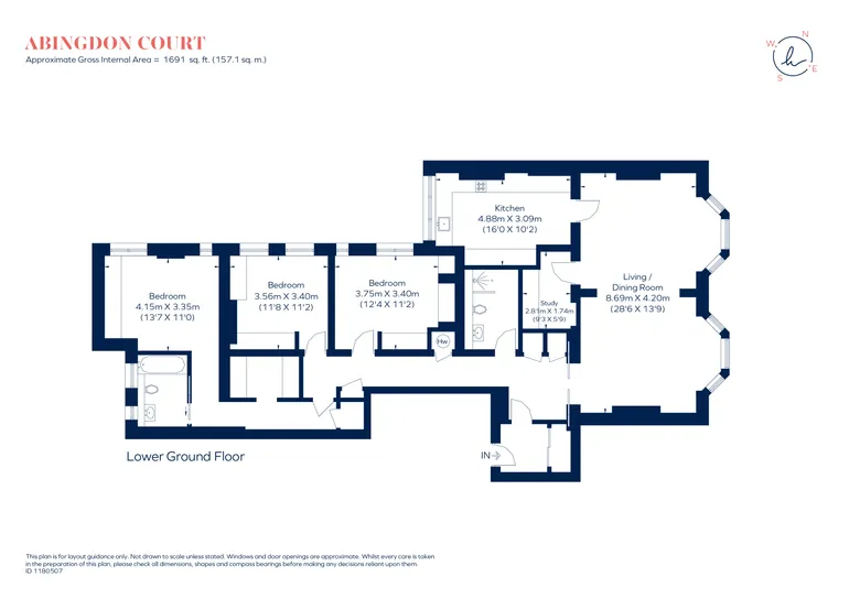 Floorplan 1 for Abingdon Villas W8