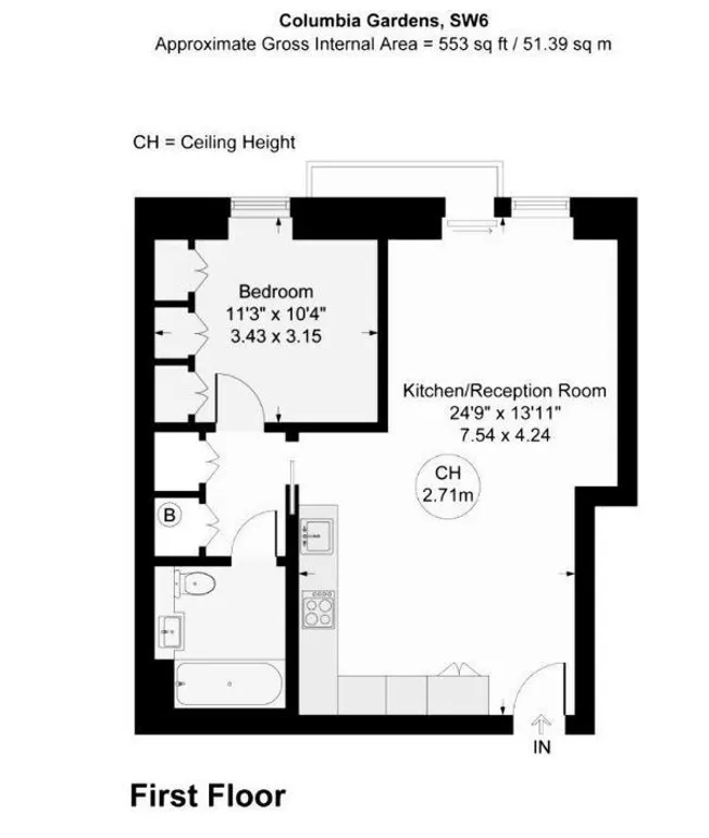 Floorplan 1 for Columbia Gardens London SW6