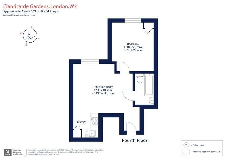 Floorplan 1 for Clanricarde Gardens, London, W2