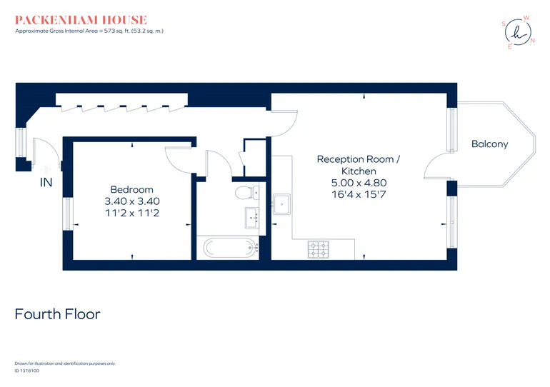 Floorplan 1 for Packenham House, Lockton Street, London, W10