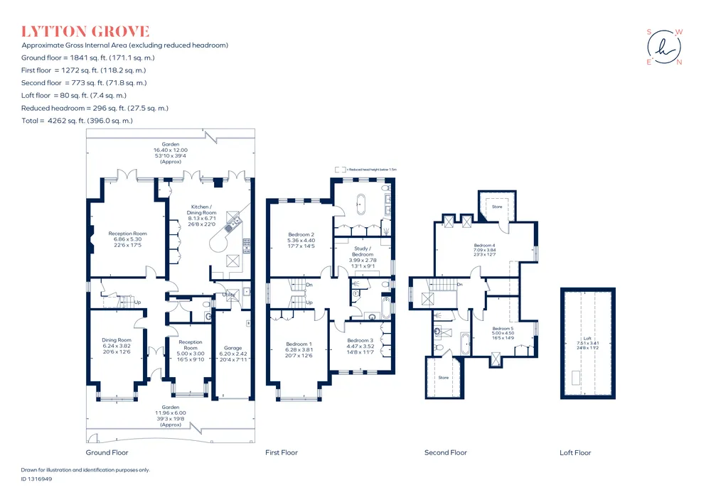 Floorplan for Lytton Grove, London, SW15
