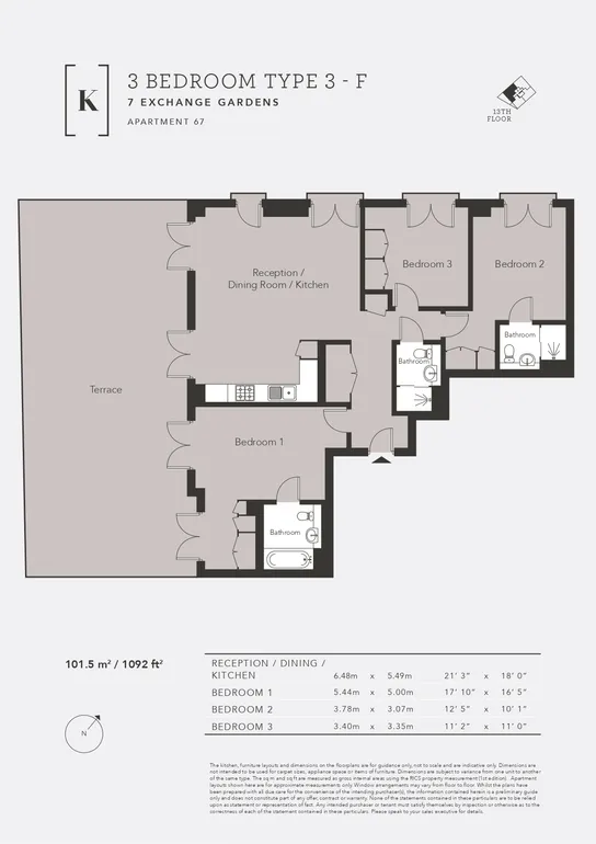 Floorplan 1 for Keybridge, Exchange Gardens, London, SW8