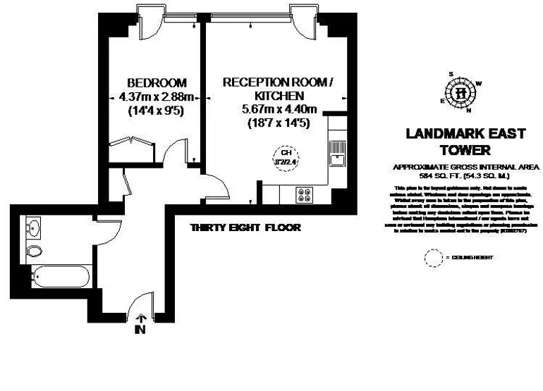 Floorplan 1 for Landmark East, E14