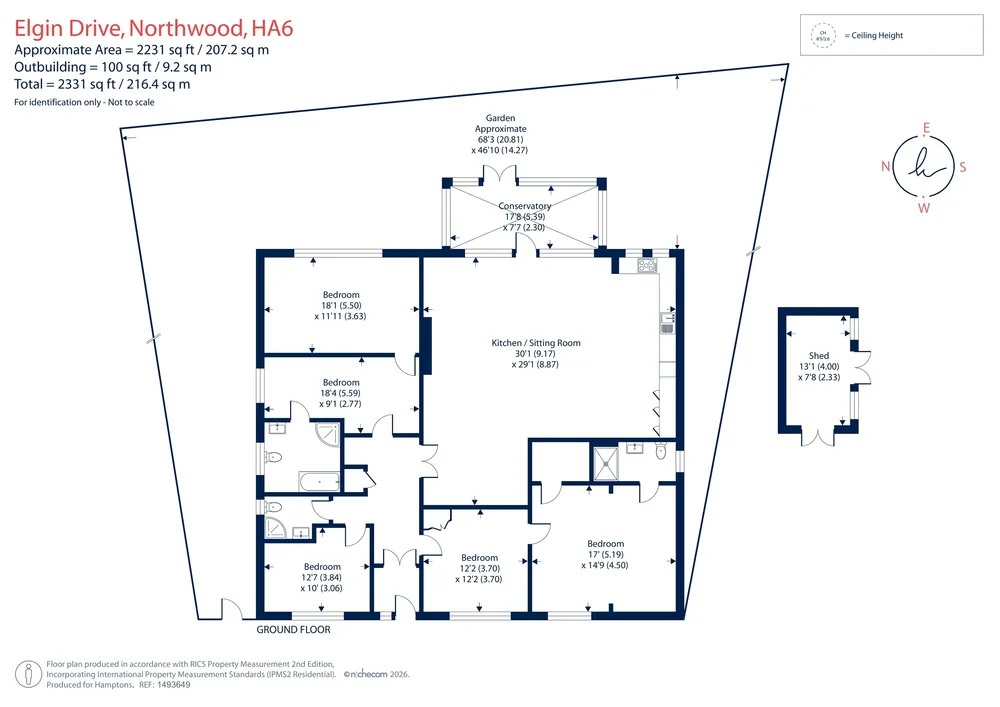 Floorplan for Elgin Drive, Northwood, HA6