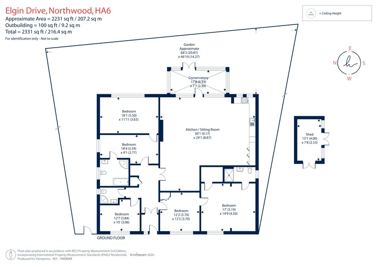 Floorplan 1 for Elgin Drive, Northwood, HA6