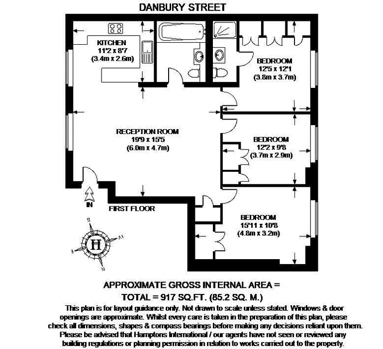 Floorplan 1 for Danbury Street London N1