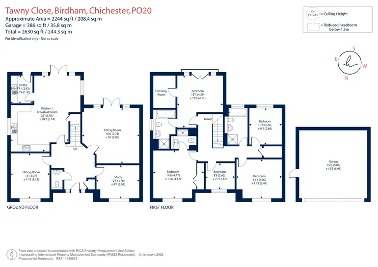 Floorplan 1 for Tawny Close, Chichester, PO20