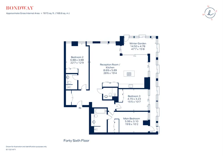 Floorplan 1 for Bondway, London, SW8