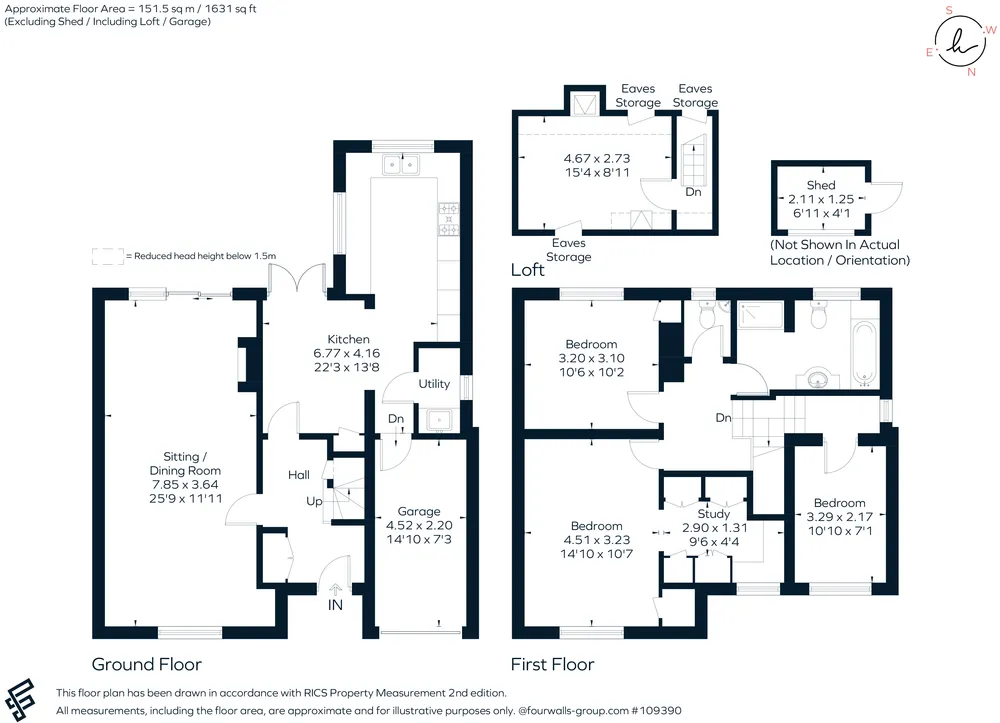 Floorplan for Burtons Road, Hampton Hill, TW12