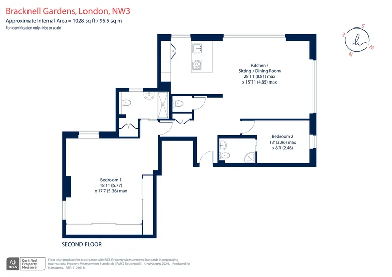 Floorplan 1 for Bracknell Gardens, NW3