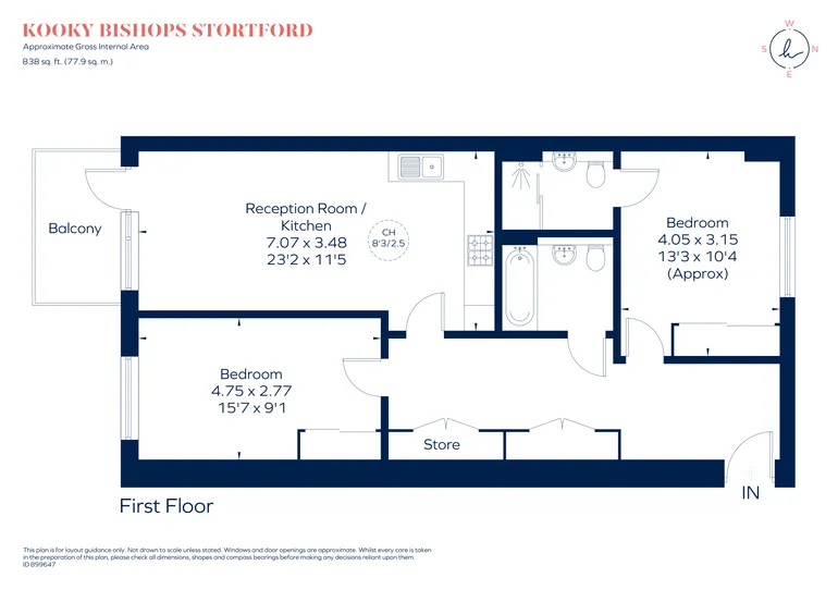 Floorplan 1 for Sextons Road Bishop's Stortford CM23