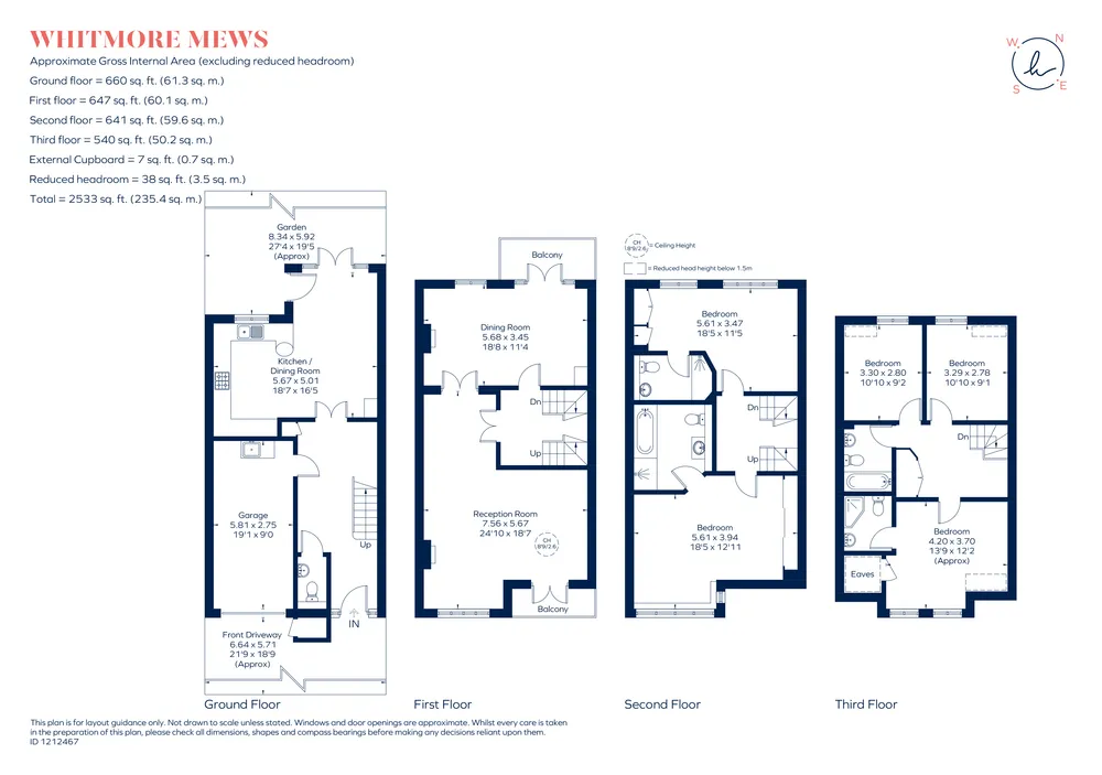 Floorplan for Whitcome Mews, Richmond, TW9