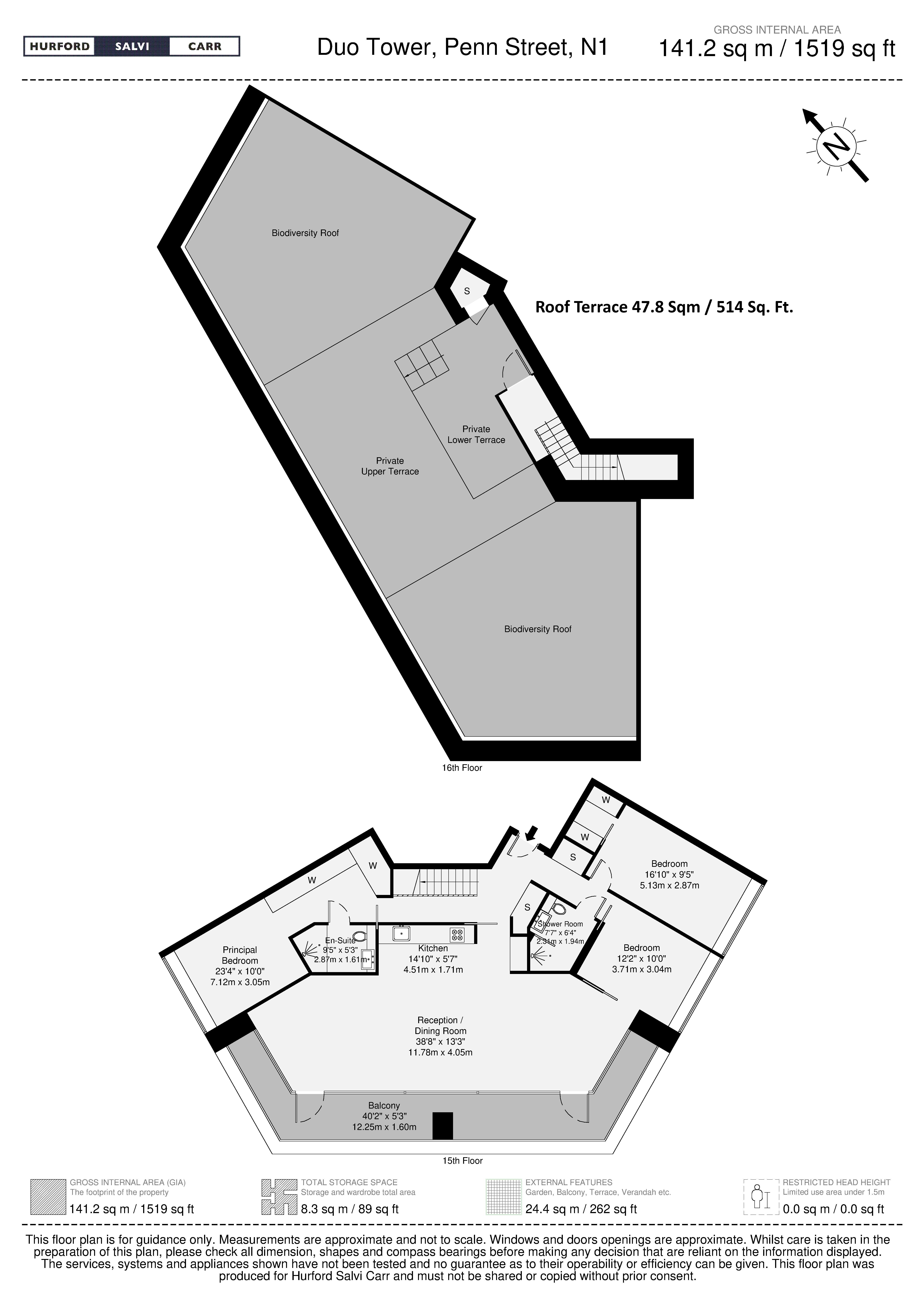 Duo Tower, Penn Street, London, N1 floorplan