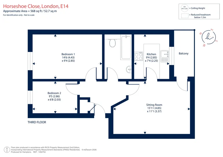 Floorplan 1 for Horseshoe Close, London, E14