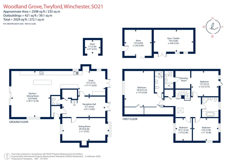 Floorplan 1 for Woodland Drove, Twyford, SO21