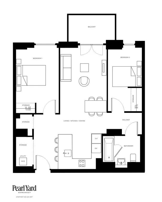 Floorplan 1 for Pearl Yard, Biscuit Walk Bermondsey SE16