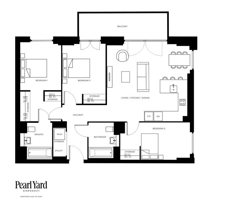 Floorplan 1 for Pearl Yard, Biscuit Walk Bermondsey SE16