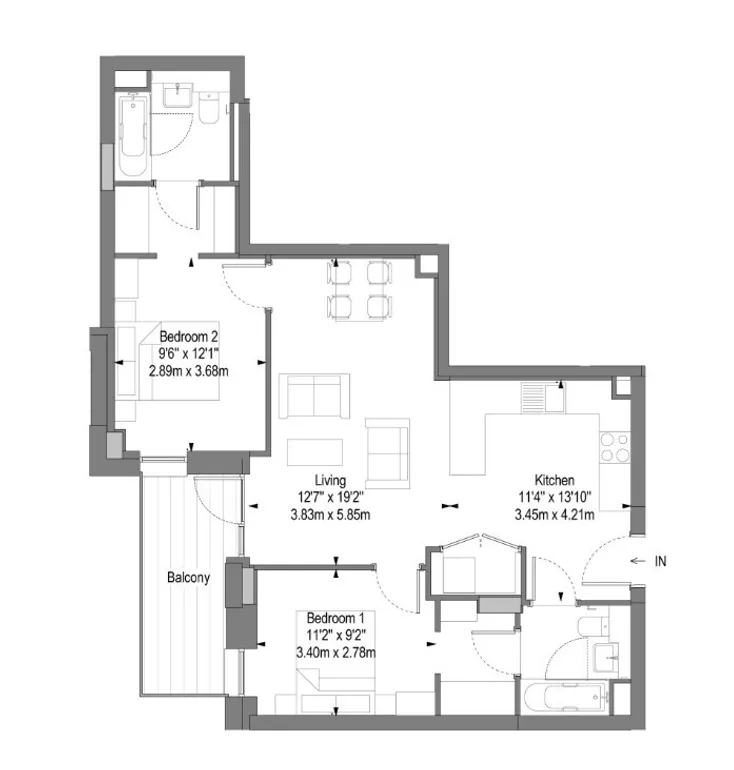 Floorplan 1 for Barking Wharf Square Barking IG11