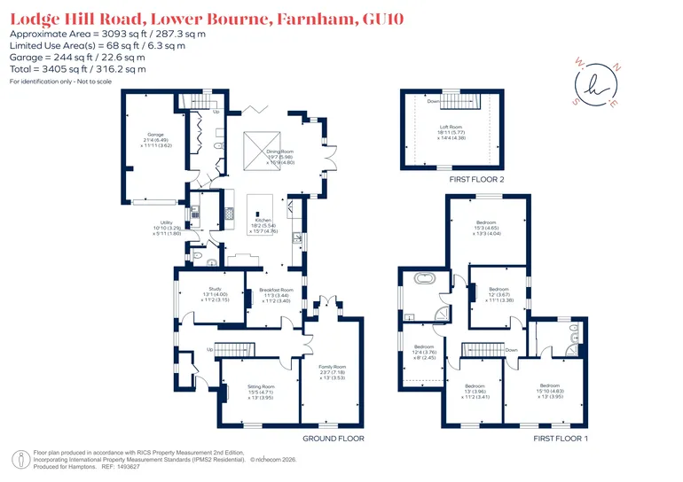 Floorplan 1 for Lodge Hill Road, Farnham, GU10