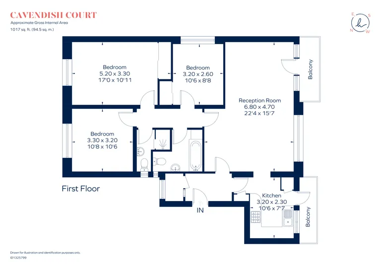 Floorplan 1 for Cardigan Road, Richmond TW10