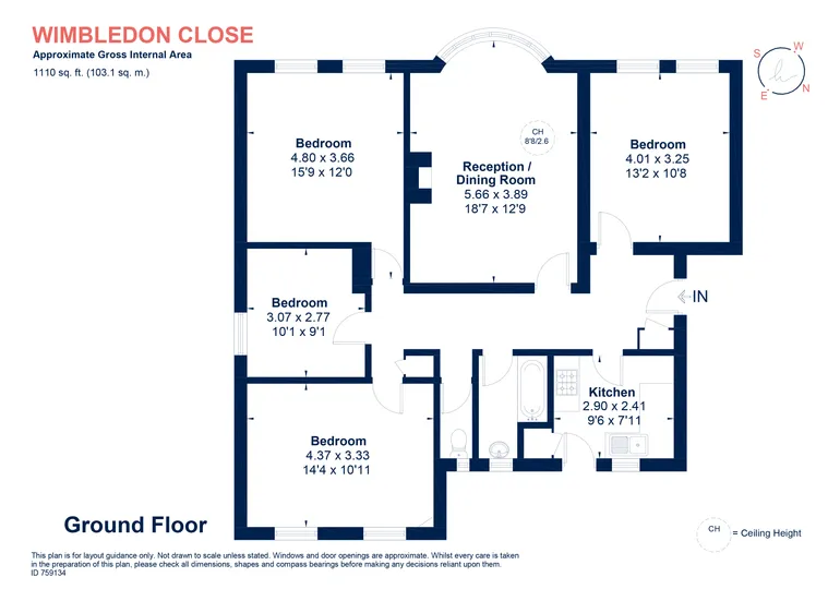 Floorplan 1 for The Downs London SW20