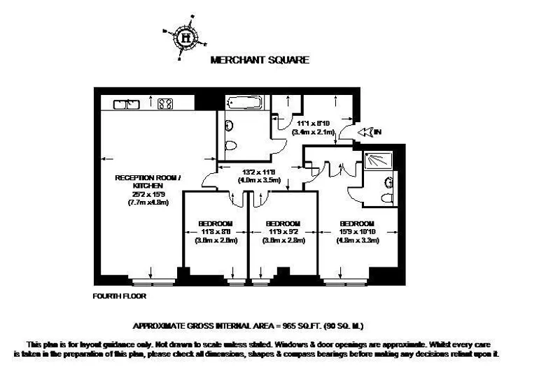 Floorplan 1 for Merchant Square East Paddington W2