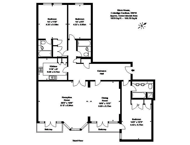 Floorplan 1 for Coleridge Gardens London SW10