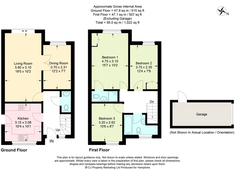 Floorplan 1 for Langford Close, St. Albans, AL4